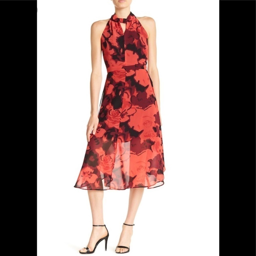 Philosophy Apparel Floral Woven Midi Dress Sz 10